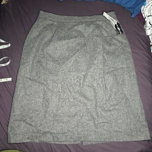 NEW Vintage Sag Harbor Wool Skirt-Womens 18W/Plus Size 18-Grey-Work,Office,dress